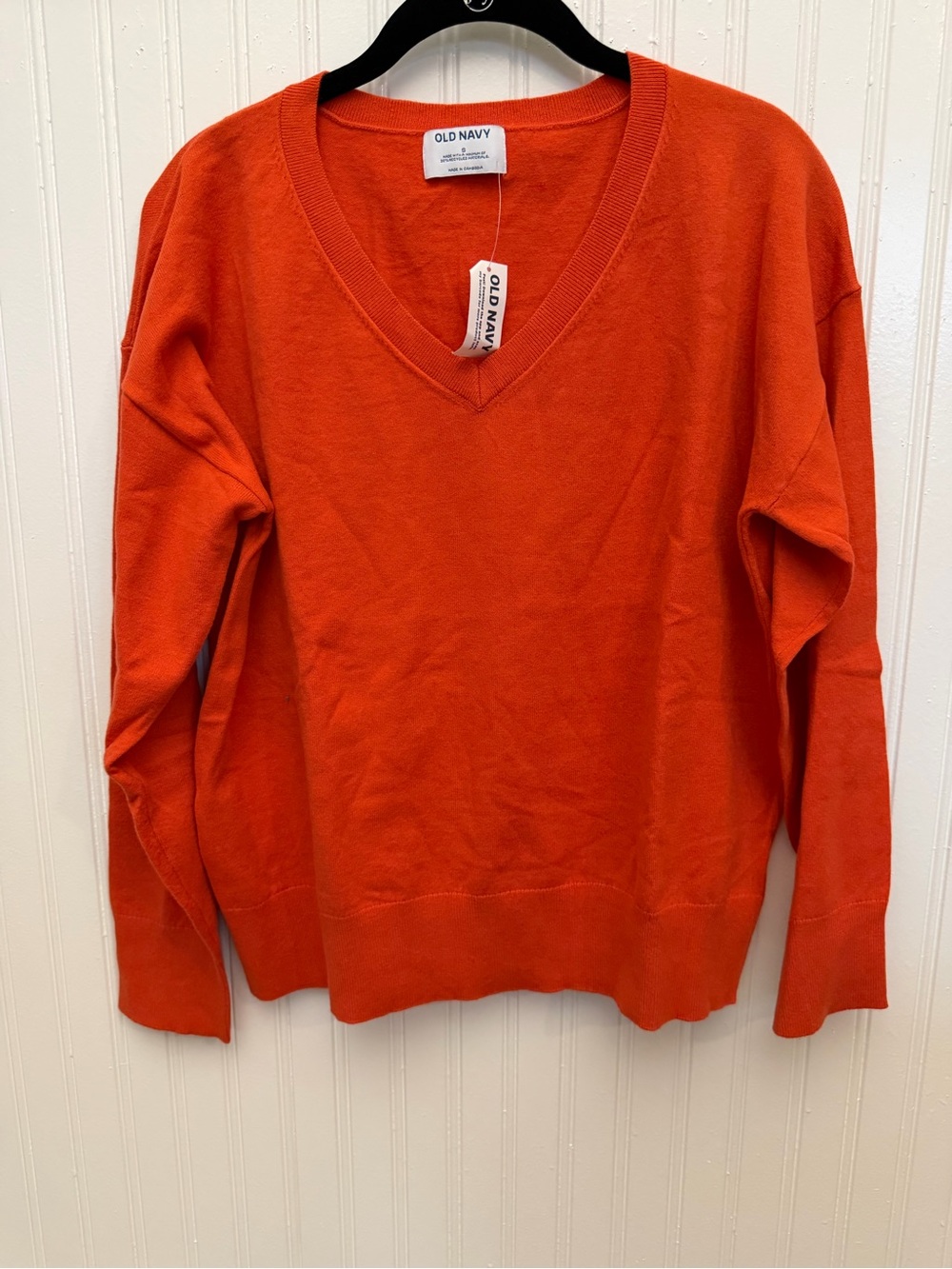 Old Navy Orange V-Neck Women's Sweater